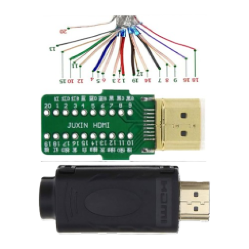 HDMI-2.0 Solder-Free Male Plug Module