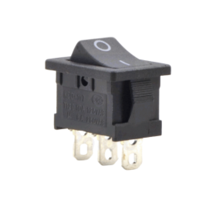 KCD1-2 10A 3-Pin SPDT Black Rocker Switch